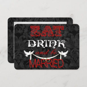 Convites RSVP do casamento tema damasco