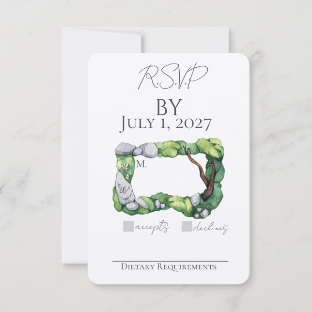 Convites RSVP do Jardim Sweet (Frente)