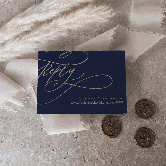 Convites RSVP do Site de Casamento Imprimível do Dourado Ma (Criador carregado)