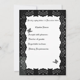 Convites RSVP do Tema de Casamento Gótico