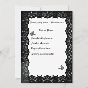 Convites RSVP do Tema de Casamento Gótico