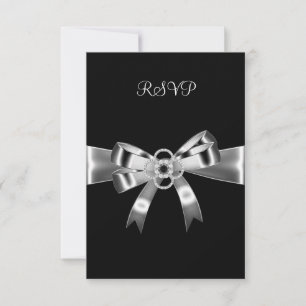 Convites RSVP Elegante Arco de Metal Preto Prata 3
