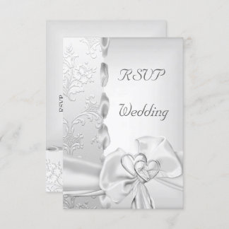 Convites Rsvp Elegante Casamento Floral Arco Coração Branco