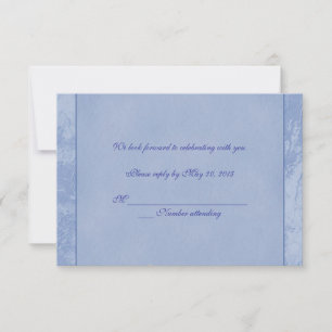 Convites RSVP embutido azul floral