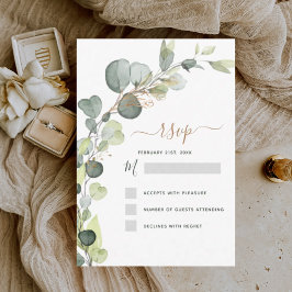 Convites RSVP Eucalyptus Greenerent Elegante