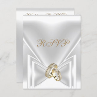 Convites RSVP Evento Elegante Dourado Prata Branco