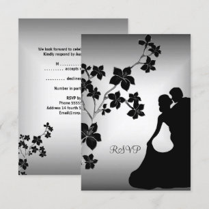 Convites RSVP Evento Elegante Dourado Prata Branco