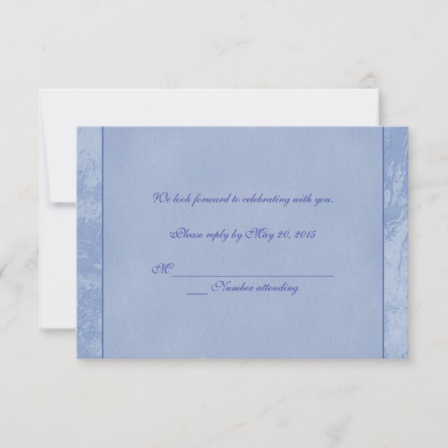 Convites RSVP Floral Azul Embutido (Frente)