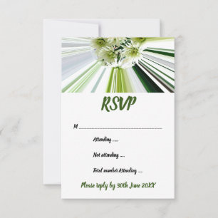 Convites RSVP Floral em Branco Verde