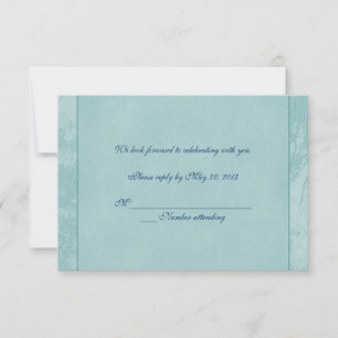 Convites RSVP Floral Embutido Aqua