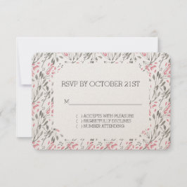 Convites RSVP Floral Românico do Jardim Rosa
