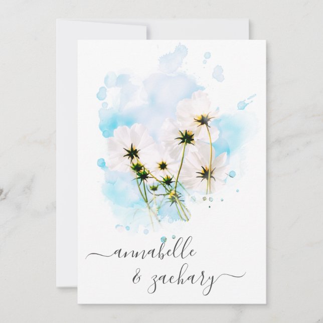 Convites *~* RSVP - Flores Rosa QR SKY FLORAL FLORAL AR15 C (Frente)