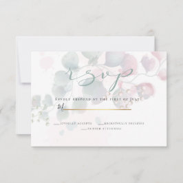 Convites RSVP | Folhagem Delicada De Aquarela Eucalyptus