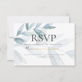 Convites RSVP | Folhas Eucalyptus De Cor Azul Dusty