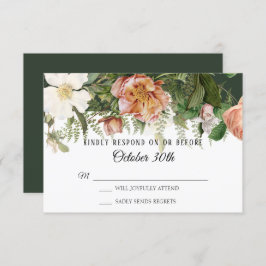Convites RSVP Forest Blush Ivory Rosa Ferns