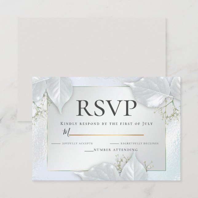 Convites RSVP | Isqueiro de Pérolas Azul (Frente/Verso)