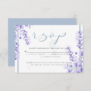 Convites RSVP Lavanda de aquarelas - Florestas azuis empo