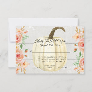 Convites RSVP — Madeira de Pumpkin Branca Floral Rustic Wat