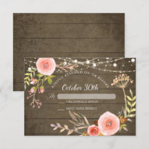 RSVP Madeira em Madeira Rústica Elegante Pintada B