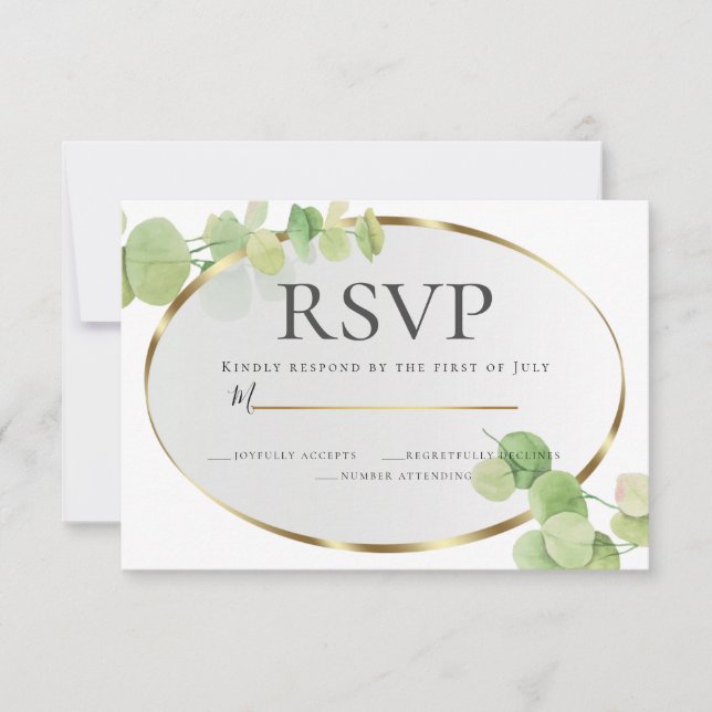 Convites RSVP | Modern Springtime Eucalyptus (Frente)