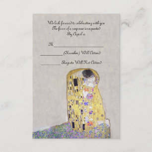 Convites RSVP "O Beijo" Klimt Art Nouveau Casamento