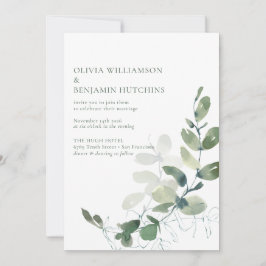 Convites RSVP Online de Casamento Eucalyptus Botânico Moder