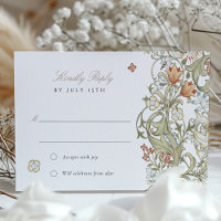 RSVP Ouro Clássico Lily Pastel Resposta de Casamen