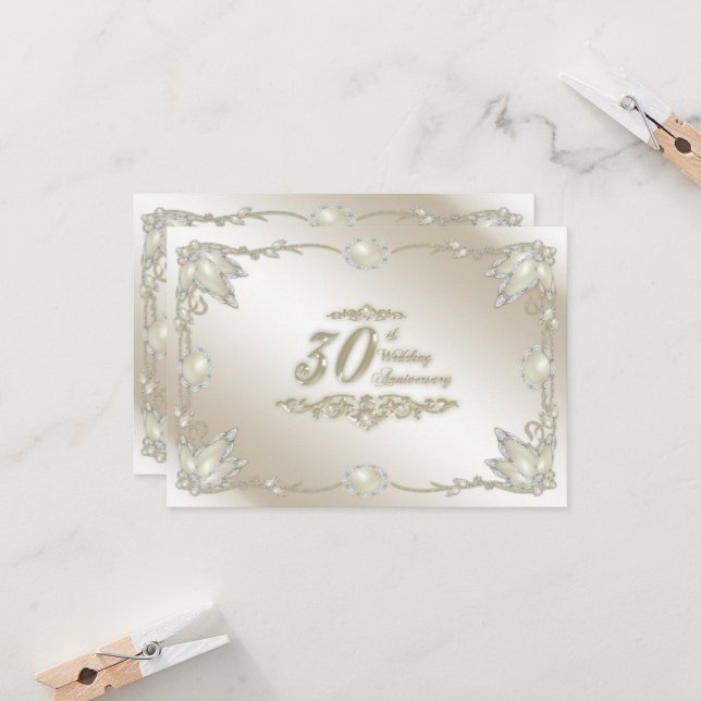 Convites RSVP para 30º Aniversário de Casamento (Frente/Verso In Situ)