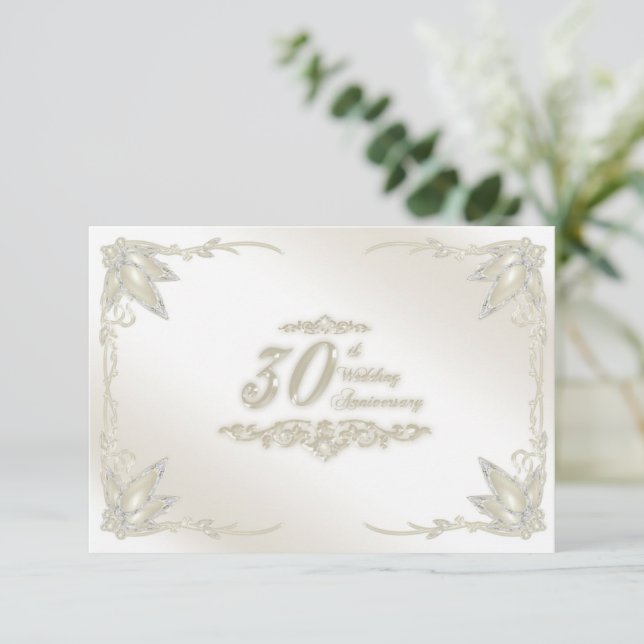 Convites RSVP para 30º Aniversário de Casamento (Em pé/Frente)
