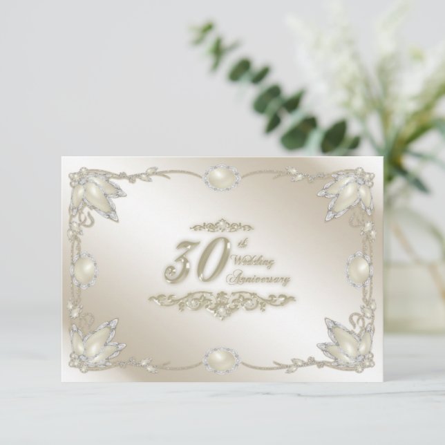Convites RSVP para 30º Aniversário de Casamento (Em pé/Frente)