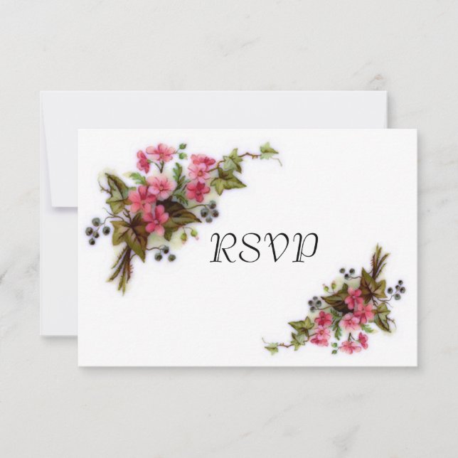 Convites RSVP para Recepção de Casamento com Buquê Floral (Frente)