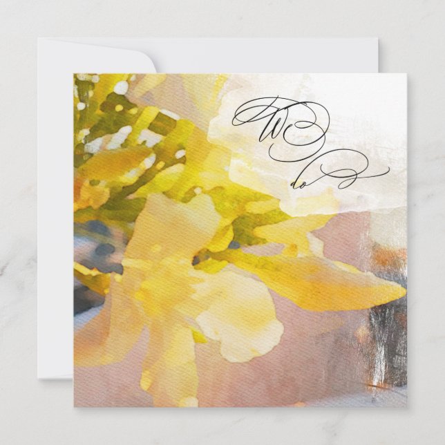 Convites *~* RSVP Peach Watercolor Floral AR15 QR WEDDING (Frente)