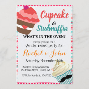 Convites RSVP Personalizado do Chá de fraldas de Muffin de 