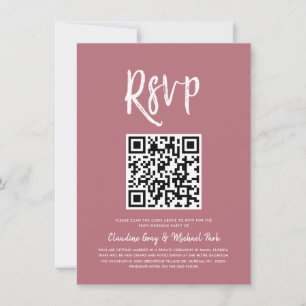Convites RSVP por Código QR Cor Rosa Dourada