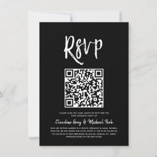 Convites RSVP por Código QR   RSVP de Estilo de Script Pre