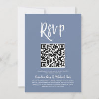 RSVP por Código QR | RSVP do Estilo de Script Azul
