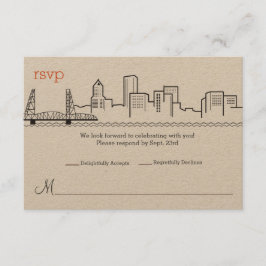 Convites RSVP Portland Skyline Wedding