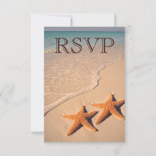 Convites RSVP Praia Oceano Estrela-do-Mar Casamento RSVP Em