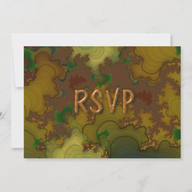 Convites RSVP Recepção Fractal Camo (Frente)