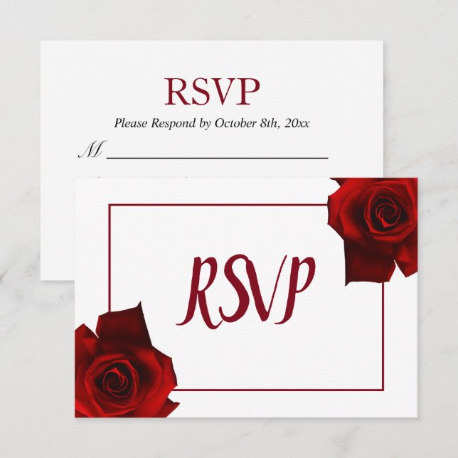 Convites RSVP - Rosas Rústicas Country Sofisticadas Flores  (Frente/Verso)