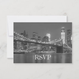 Convites RSVP - Silhueta de Nova York Casamento no Brooklyn