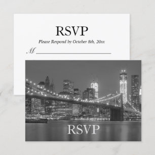 Convites RSVP - Silhueta de Nova York Casamento no Brooklyn