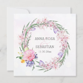 Convites *~* RSVP Sweet Boho Floral Wreath QR AR12 Casament