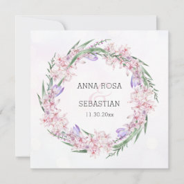 Convites *~* RSVP Sweet Floral Wreath Boho QR AR12 Casament
