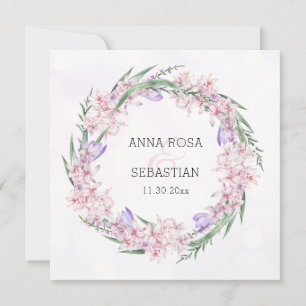 Convites *~* RSVP Sweet Floral Wreath Boho QR AR12 Casament