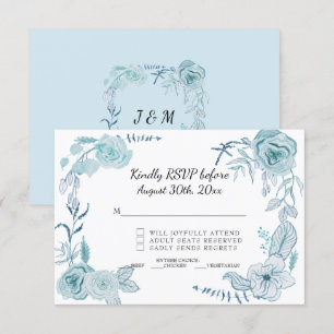 Convites RSVP Terracota Rosa Floral de Aquarela Casamento