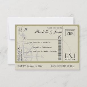 Convites RSVP Ticket Airlines