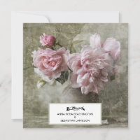 *~* RSVP Vintage Art Peony Floral AR23 QR WEDDING