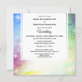 Convites *~* RSVP Website Universe Rainbow Wedding