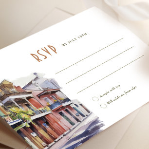 Convites RSVP Wedding Inserir Trimestre Francês de Nova Orl